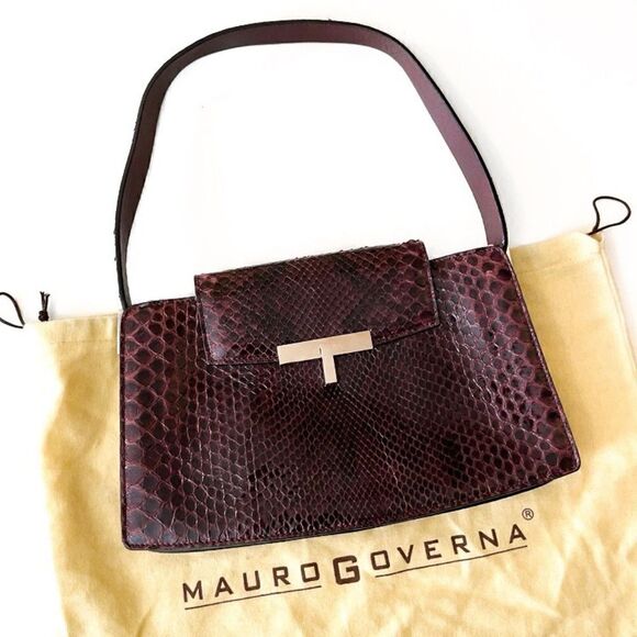 MAURO GOVERNO For SUAREZ NY Snakeskin Purple Bag - Picture 1 of 13